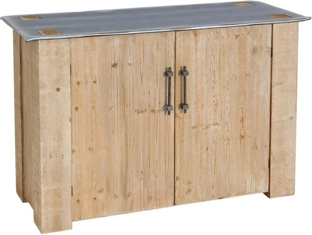 MCW Sideboard L76 im Industrial Design aus Massiv-Holz und Eisen, Farbe Natur/Schwarz, B/T/H: 120 x 48 x 80 cm - Bild 2