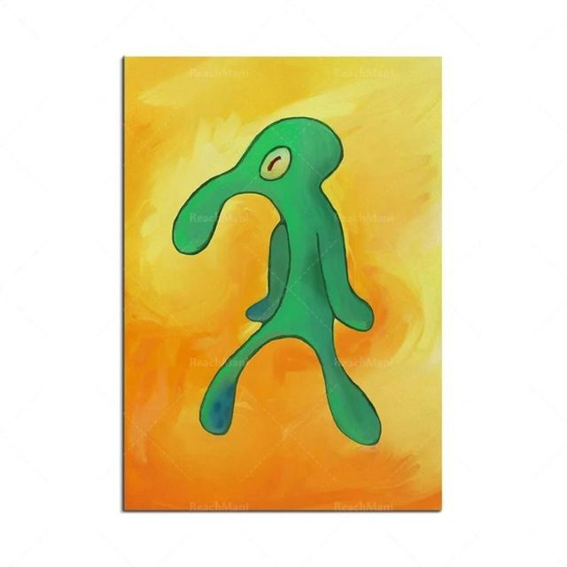 Galleria Fett und Brash Tintenfisch Kunst Leinwandgemälde Thaddäus Graffiti Druck Wandbild Taurus Art Museum B: 70 cm, H: 100 cm - Bild 1