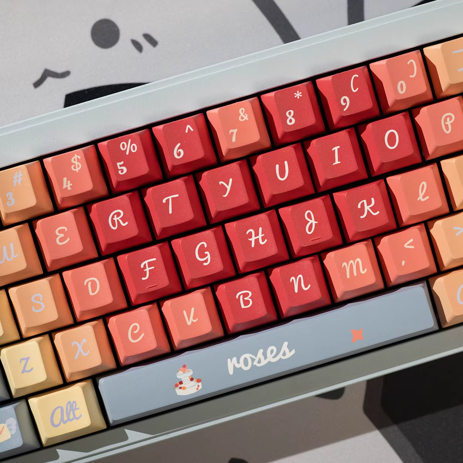 Venit Keys Rose Tastenkappen Set mit Kirschprofil aus PBT für mechanische MX-Tastaturen, Mehrfarbig - Bild 3