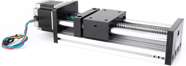 Aimo Linearführungsschienen-Schlitten mit 400 mm Hub, Nema17 42 Schrittmotor und 1204 Kugelgewindetrieb aus Aluminium in Schwarz - Bild 1