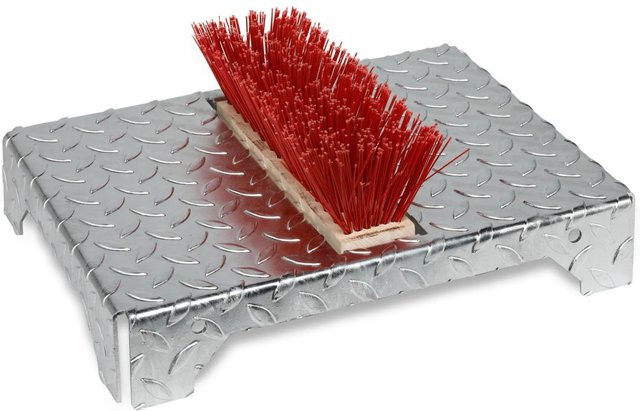 PROREGAL Schuhreiniger mit Bürste aus Stahl Tränenblech in Silber, H x B x T: 45,5 x 35,5 x 17 cm - Bild 1