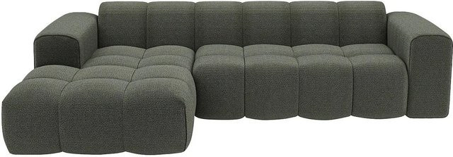 Maison Céphy Sofa Caleso in Grün mit Chenille-Stoff, L-Form, Breite: 284 cm - Bild 1