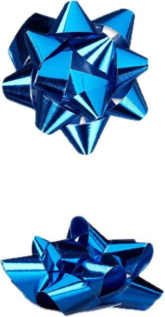 Relaxdays Geschenkschleifen 100er Set aus Polypropylen in Blau, selbstklebend, Breite: 2 cm, Tiefe: 5 cm - Bild 1