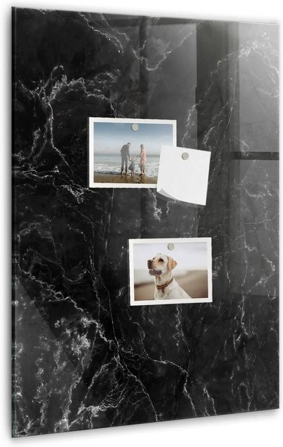 Tulup Magnettafel aus Glas in Dunkler Marmor Optik, B/H: 40 x 60 cm - Bild 1