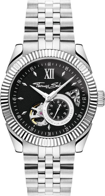 Thomas Sabo Herrenuhr, Automatik, Edelstahl, schwarzes Zifferblatt, 41 mm - Bild 1
