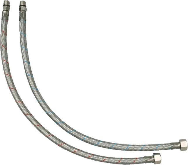 Delabie Flexible PEX-Schläuche aus Edelstahl, Farbe: Silber, 2 Stück, Durchmesser: 10 mm, Anschluss: G3/8, Länge: 52,5 cm - Bild 1