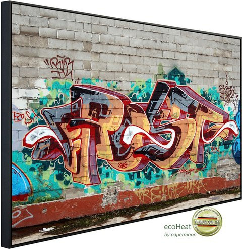 papermoon Infrarotheizung EcoHeat Graffiti Street Art in Bunt mit Matt-Effekt, App-Steuerung und Überhitzungsschutz - Bild 1