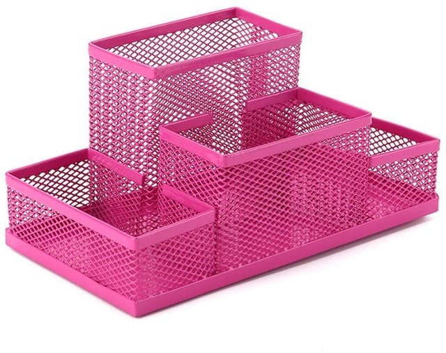 Binchi Cultural Supplies Schreibtisch Organizer aus Metall mit 3/4 Fächern für Stifte und Bürobedarf in Schwarz - Bild 1