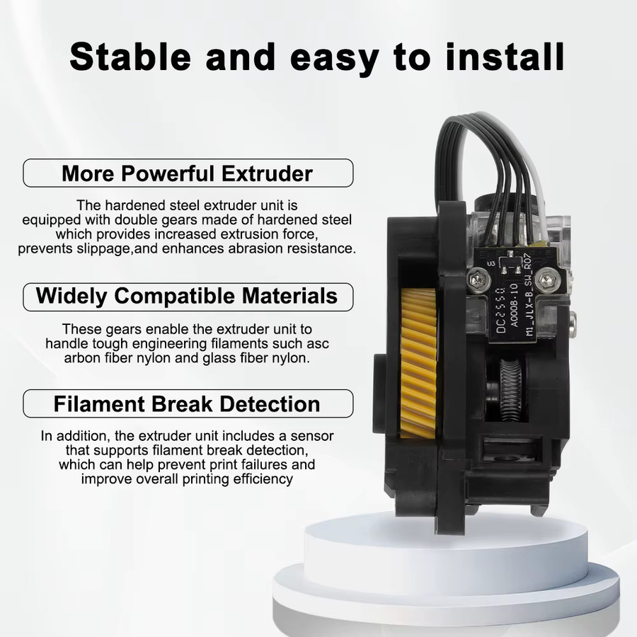Bambu Lab X1C Extruder-Komponenten mit gehärtetem Stahlgetriebe in Schwarz für FDM 3D-Drucker Ersatzteile - Bild 3