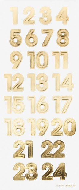 Adventskalenderzahlen in Gold - Bild 1