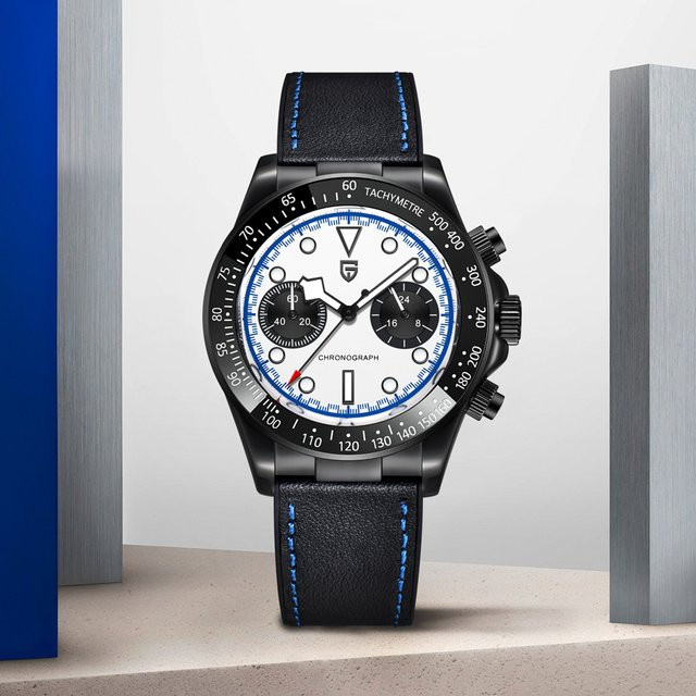 PAGANI DESIGN Chronograph, Quarzuhr, Edelstahl, Weiß, Herren - Bild 1