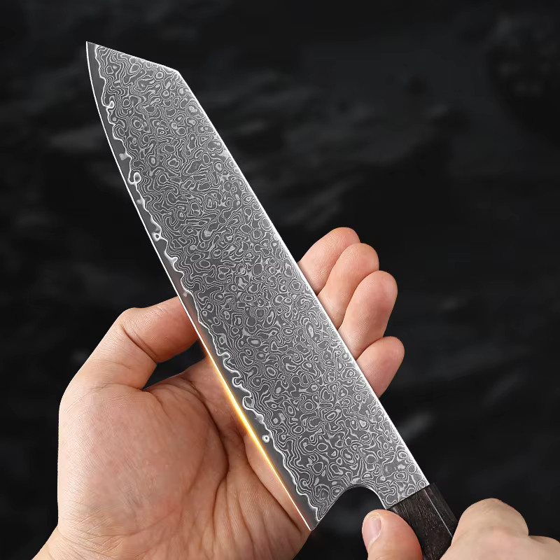 Baovim Küchenmesser-Set aus japanischem Damaststahl mit Kiritsuke-Messer und Ebenholzgriff in Schwarz - Bild 3