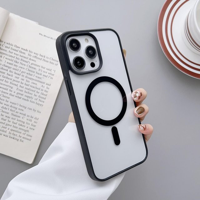 Transparente MagSafe Magnetische Kabellose Ladehülle aus hartem Acryl für Apple iPhone 12 Mini, Farbe: Grau - Bild 1