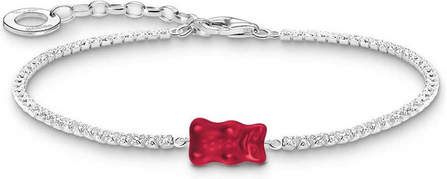 Thomas Sabo Tennisarmband 925 Silber, roter Goldbär, Zirkonia, Damen, 16-19 cm - Bild 1