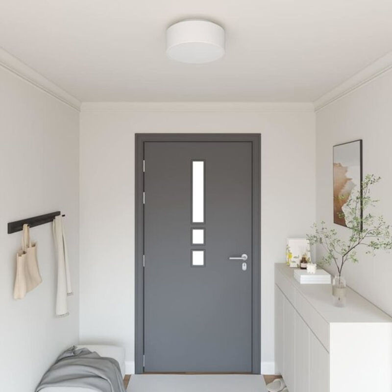 Vidaxl Deckenleuchte in Weiß mit Stoffschirm und E27 Fassung, Durchmesser: 30 cm - Bild 1