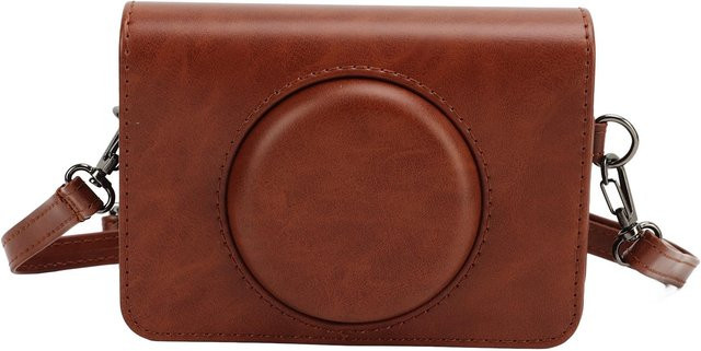 Shoemst Kameratasche aus PU-Leder für C210R Mini Shot2 Retro in Braun mit verstellbarem Schultergurt - Bild 1