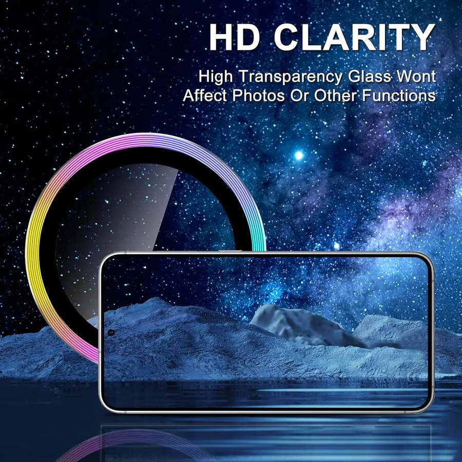 Metall-Kamera-Ringschutz für Samsung Galaxy A57 S25 Ultra S26 Ultra mit HD-Glas-Linsenabdeckung aus Legierung in Silver und Multicolour - Bild 5