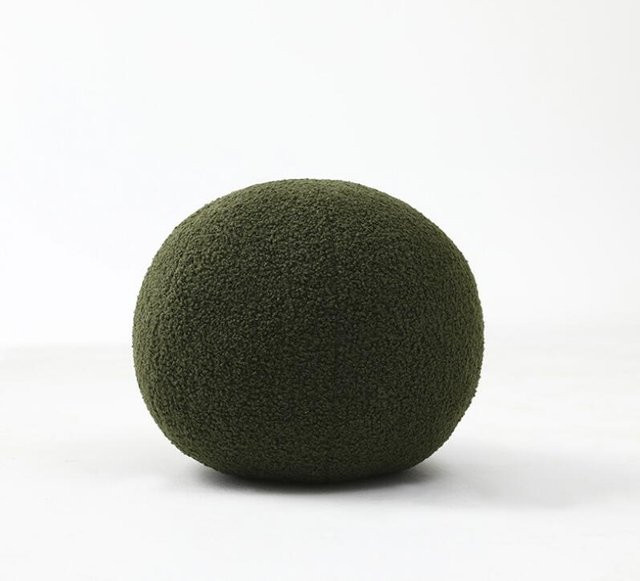 Binchi Fitness Schlaufenfleece Kissen in Grün, rund, Durchmesser: 30 cm - Bild 1