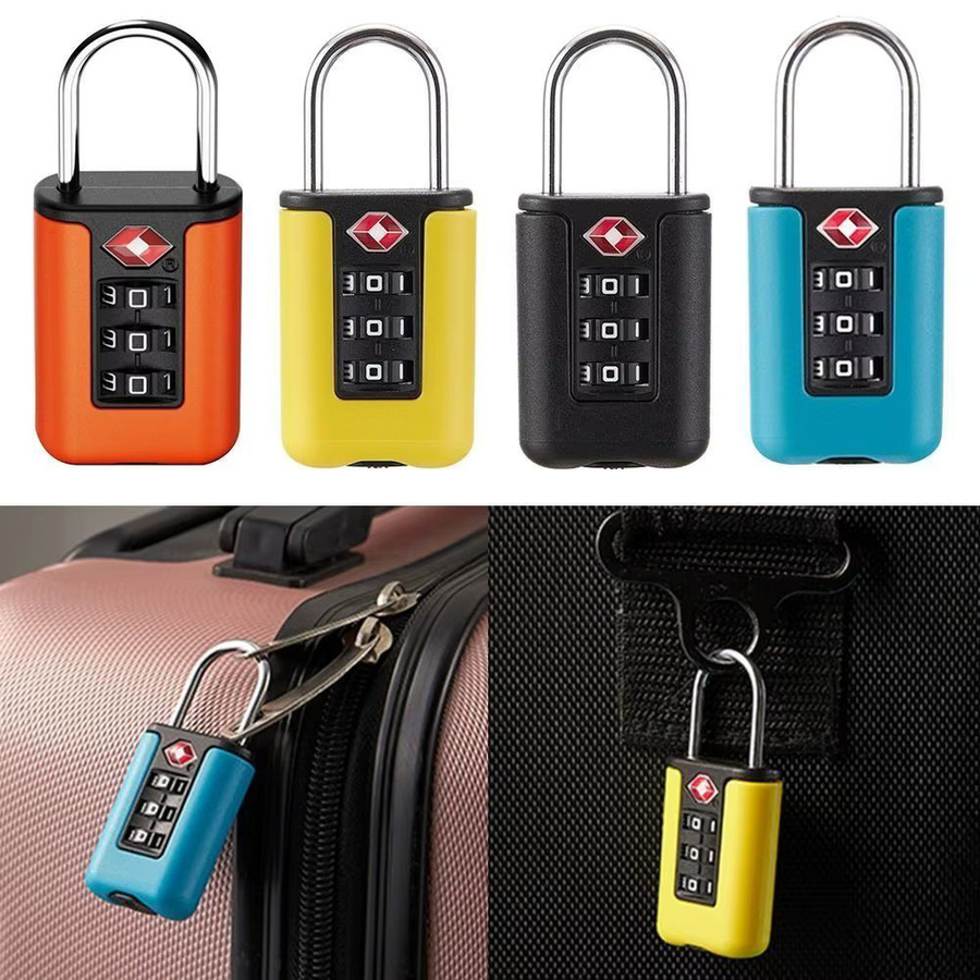 TSA-Zollcode-Vorhängeschloss mit Passwortfunktion im Kontrastfarben-Design in Orange - Bild 2