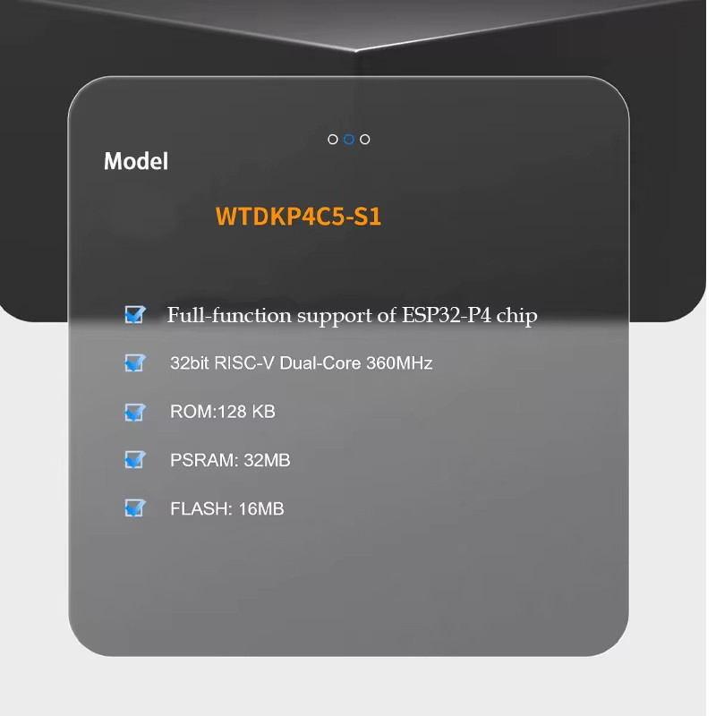 Espressif ESP32P4C5 Entwicklungsboard mit WTDKP4C5-S1-N16R32 Modul, Dual-Band 2.4G Wi-Fi 6 und BLE5 Wireless für FreeRTOS - Bild 3