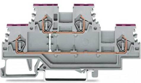 WAGO 279-508 Doppelstock-Durchgangsklemme 4mm Zugfeder Grau 50 Stück - Bild 1
