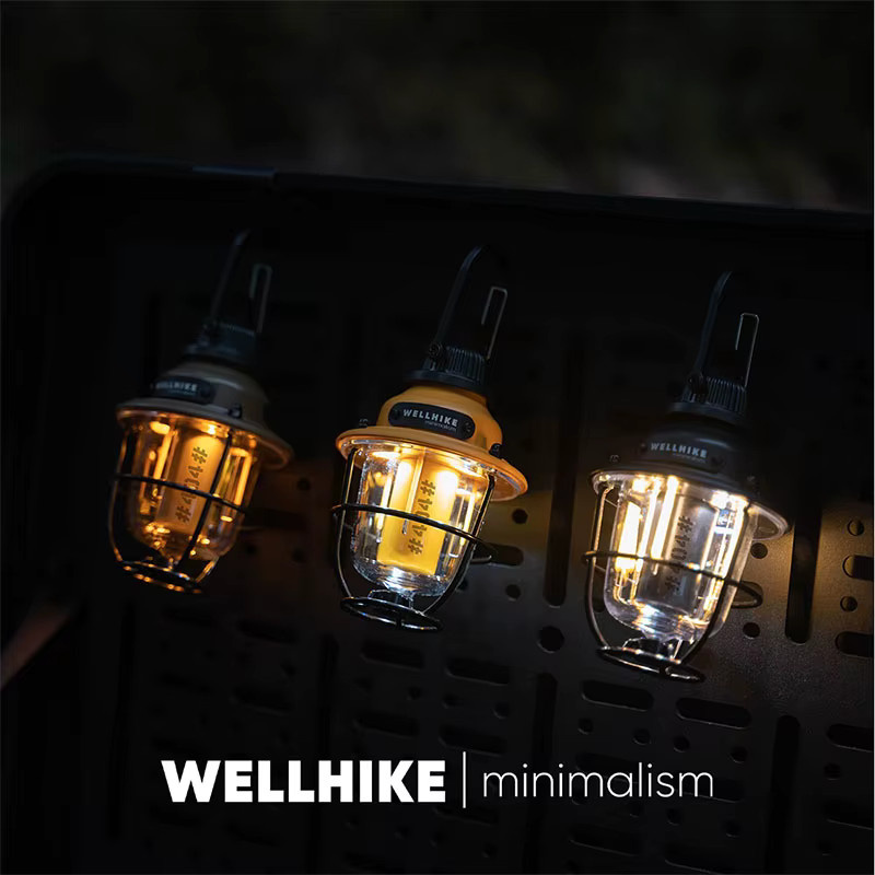 WELLHIKE LED Camping Außenbeleuchtung in Tannenzapfen-Optik, warmweißes Umgebungslicht für Zelt und Garten, Schwarz - Bild 2