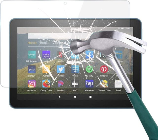 Hot Pada Displayschutzfolie aus gehärtetem Glas für Amazon Fire HD 8 und HD 10 Plus, transparent - Bild 1