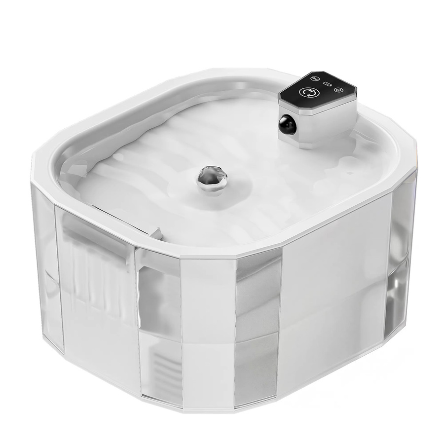 LABEKA Kabelloser Katzenwasserbrunnen in Weiß mit Bewegungssensor, 2200mAh Akku und ultra-leiser Pumpe, USB aufladbarer automatischer Haustier-Wasserspender für Zuhause und Reisen - Bild 5