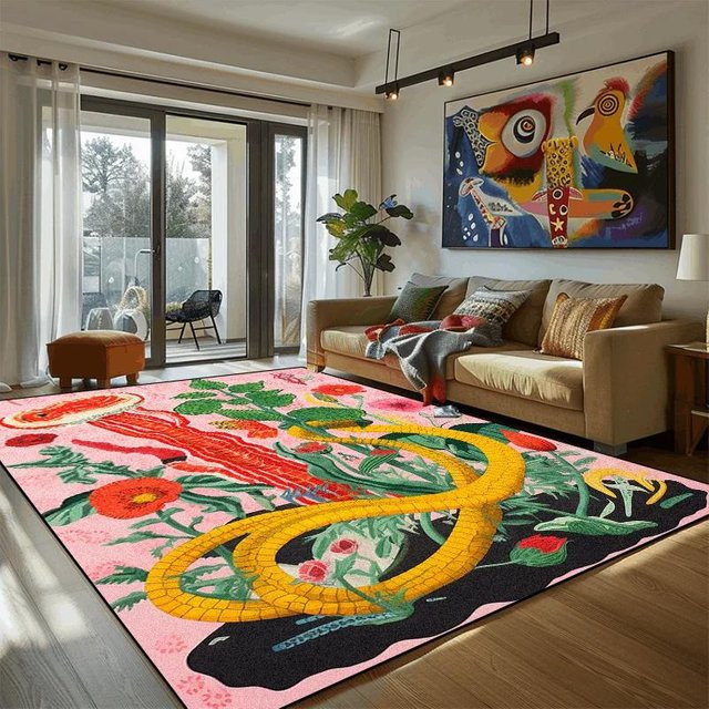 Karpetti Wohnzimmerteppich mit abstraktem Vintage-Blumendekor, rutschfest und waschbar, Mehrfarbig, B: 160 cm, L: 230 cm - Bild 1