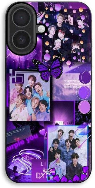 MANIACASE Handyhülle für iPhone 17 aus Silikon TPU im BTS Concept Violet Schwarz und Purple - Bild 1