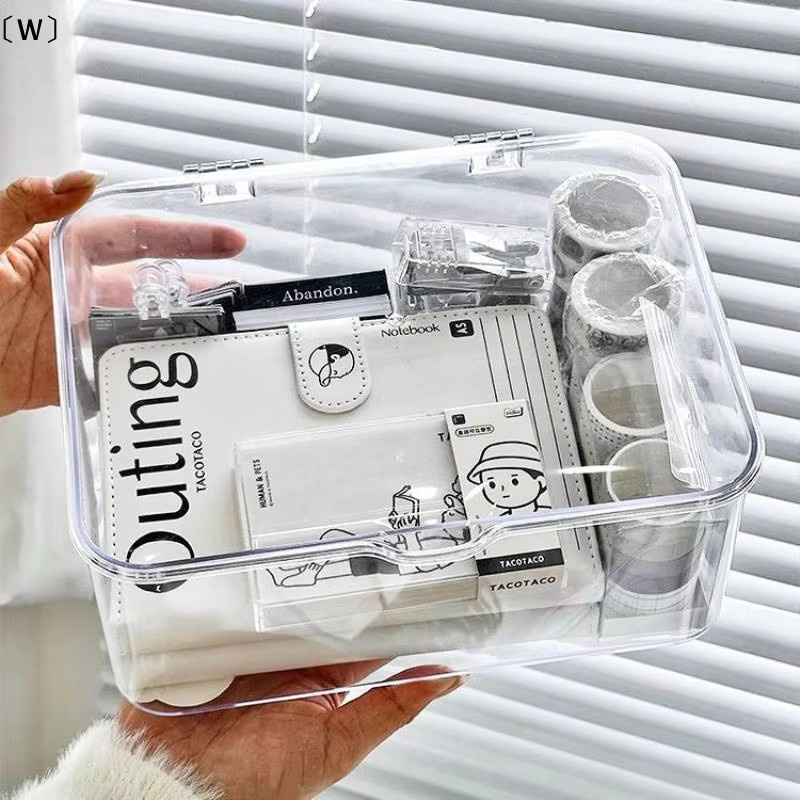 Transparente Kunststoff-Aufbewahrungsbox als vielseitiger Desktop-Organizer für Zuhause, Büro, Make-up und Schmuck - Bild 3