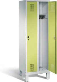 C+P Garderobenschrank Evolo aus Stahl, Front Viridingrün, Korpus Lichtgrau, H x B x T: 185 x 61 x 50 cm - Bild 1