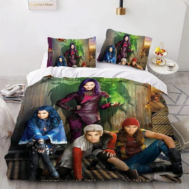 Descendants 3 Bettwäscheset für Kinder und Teenager mit 3D-Druck, mehrfarbig, B/H: 180 x 210 cm - Bild 1