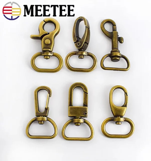 Meetee Karabinerverschluss aus Messing in Bronze und Gold für DIY Taschen, Gürtel und Schlüsselanhänger, 20 mm - Bild 1