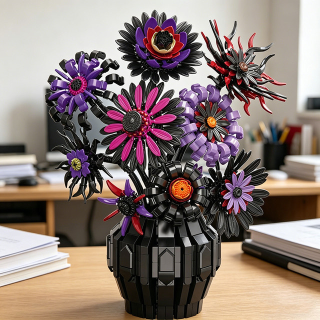 AMAZINGBLOKS Gotischer Dunkler Blumenvase-Bausatz, 1183 Teile, ab 14 Jahren - Bild 1