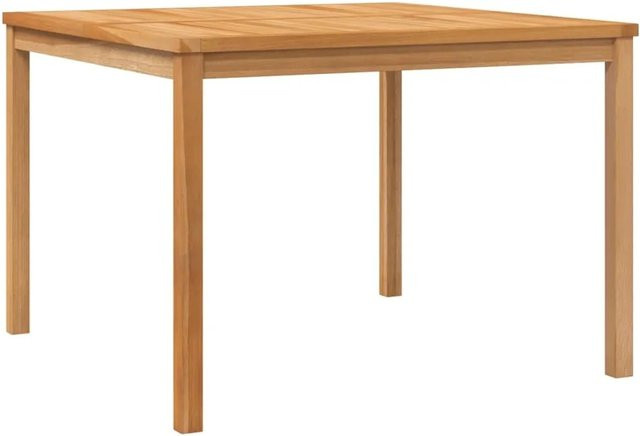 vidaXL Garten-Esstisch aus Teakholz in Braun, B/T/H: 110 x 110 x 77 cm - Bild 1