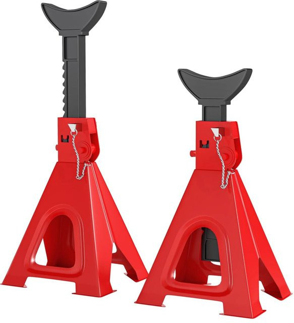 HOMCOM Unterstellbock aus Stahl in Rot und Schwarz, B/H/L: 23 x 37,5 x 26 cm - Bild 1
