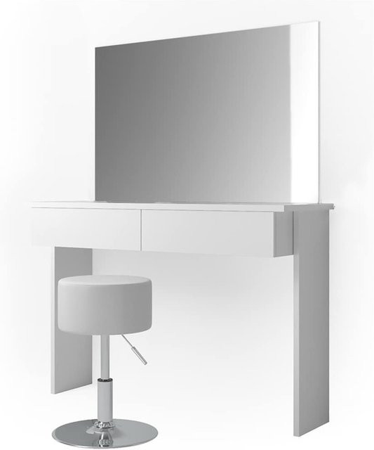 Vicco Schminktisch Azur in Weiß Hochglanz mit Spiegel und Sitzhocker, Breite: 120 cm - Bild 1