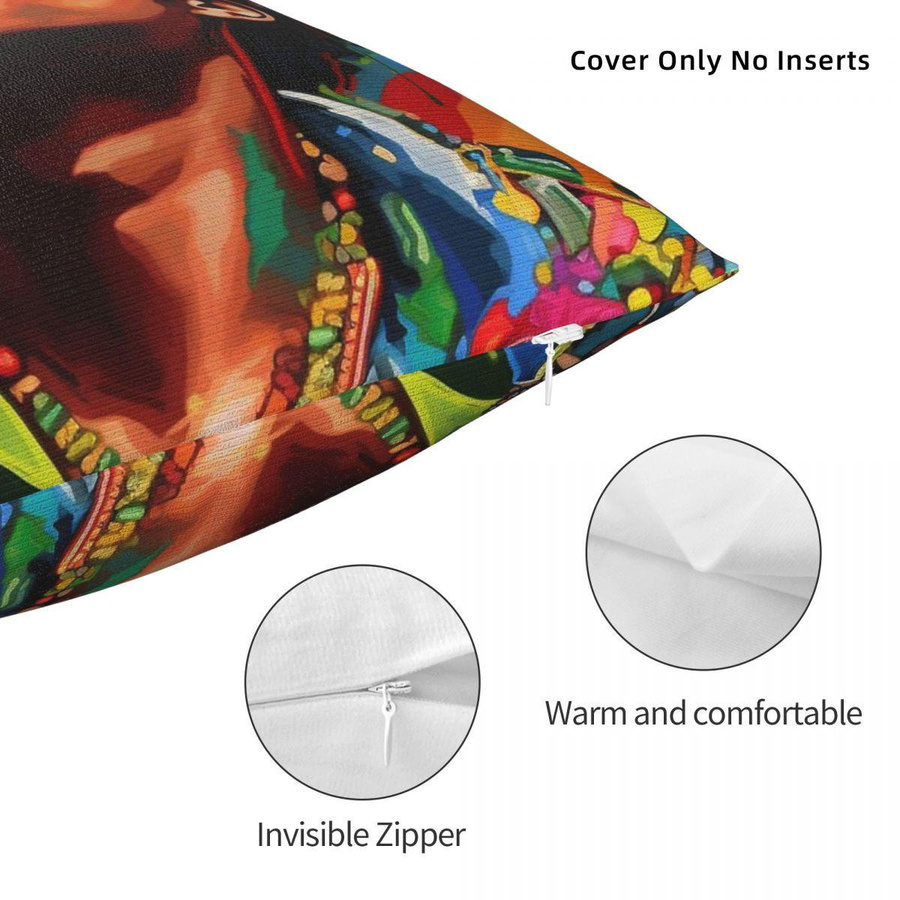 Quadratische Kissenhülle Bruno Mars von Lu Xika Chen in Multicolour aus Polyester, Leinen und Samt mit Reißverschluss, B/B: 18 x 18 cm - Bild 5