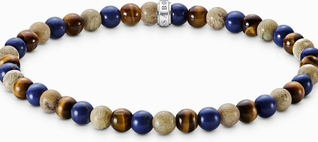 Thomas Sabo Bead Armband, 925 Silber, Braun- und Blautöne, Unisex - Bild 1