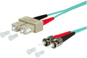 BTR NETCOM Duplex-Glasfaserkabel OM3 mit SC/ST-Steckern, Mehrfarbig, Länge: 2 m - Bild 1