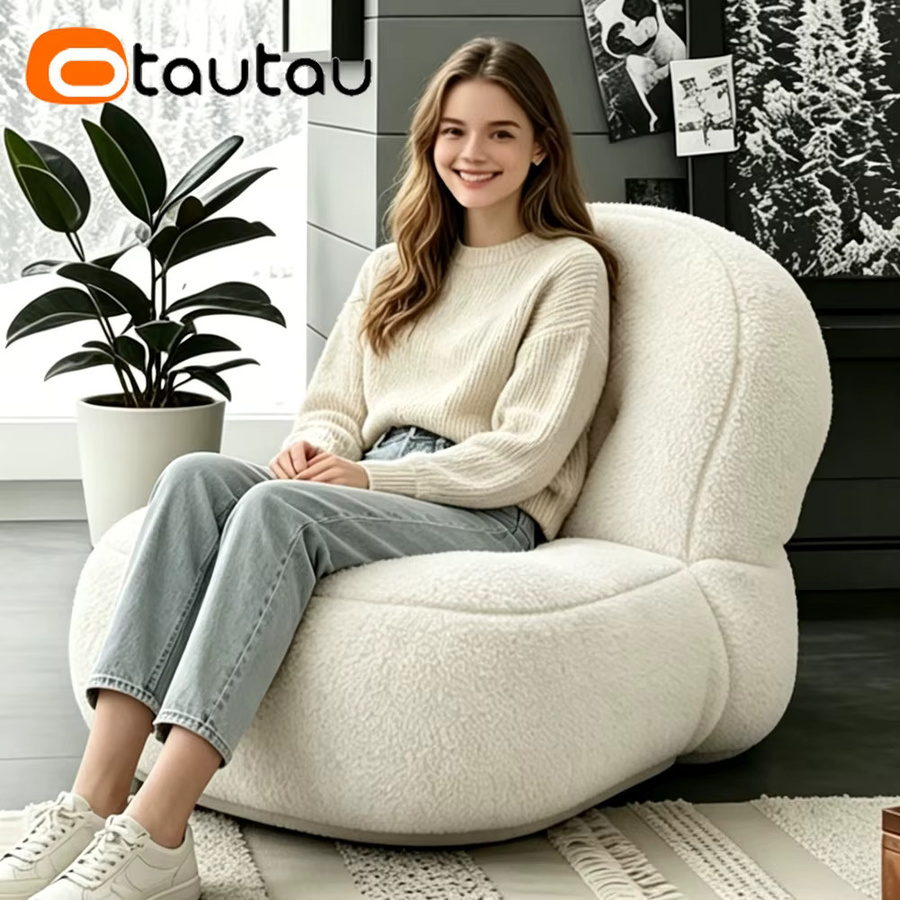 OTAUTAU Sitzsackbezug aus Kunstkaschmir-Fleece in Weiß - Bild 4