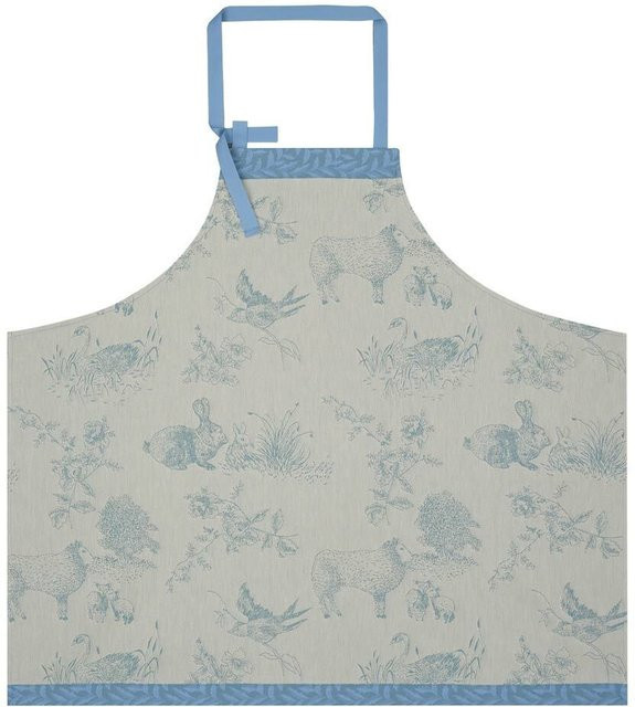Le Jacquard Français Schürze Joséphine Myosotis in Blau aus Baumwolle - Bild 1