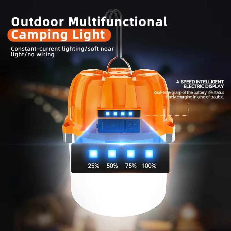 BALDR LED Campinglaterne mit USB-Akku und Powerbank-Funktion, Gelb/Orange - Bild 4