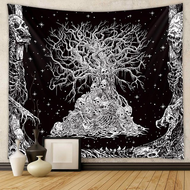 VIKAMA Boho Wandteppich mit abstraktem Design als hängende Textildekoration für Innen- und Außenbereiche, B/H: 73 x 73 cm - Bild 1
