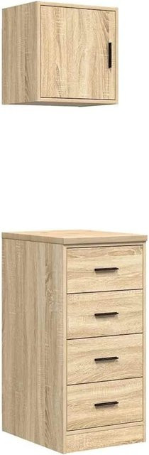 vidaXL Garagenschränke 2er-Set aus Holzwerkstoff in Sonoma-Eiche Braun, Wandmontage möglich, B/H/T: 85 x 51 x 40 cm und 60 x 51 x 40 cm - Bild 1