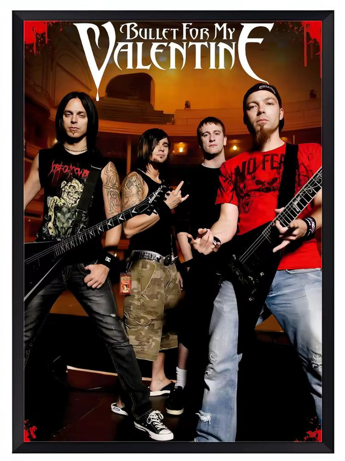 Singer B-Bullet for My Valentine Poster HD Wanddekoration, selbstklebend, multicolor, Rechteckig, B: 20,0 cm, H: 20,0 cm, T: 15,0 cm - Bild 4
