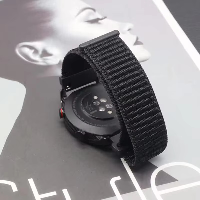 Sportarmband Nylon, Schwarz, Unisex, 20 mm/22 mm - Bild 2