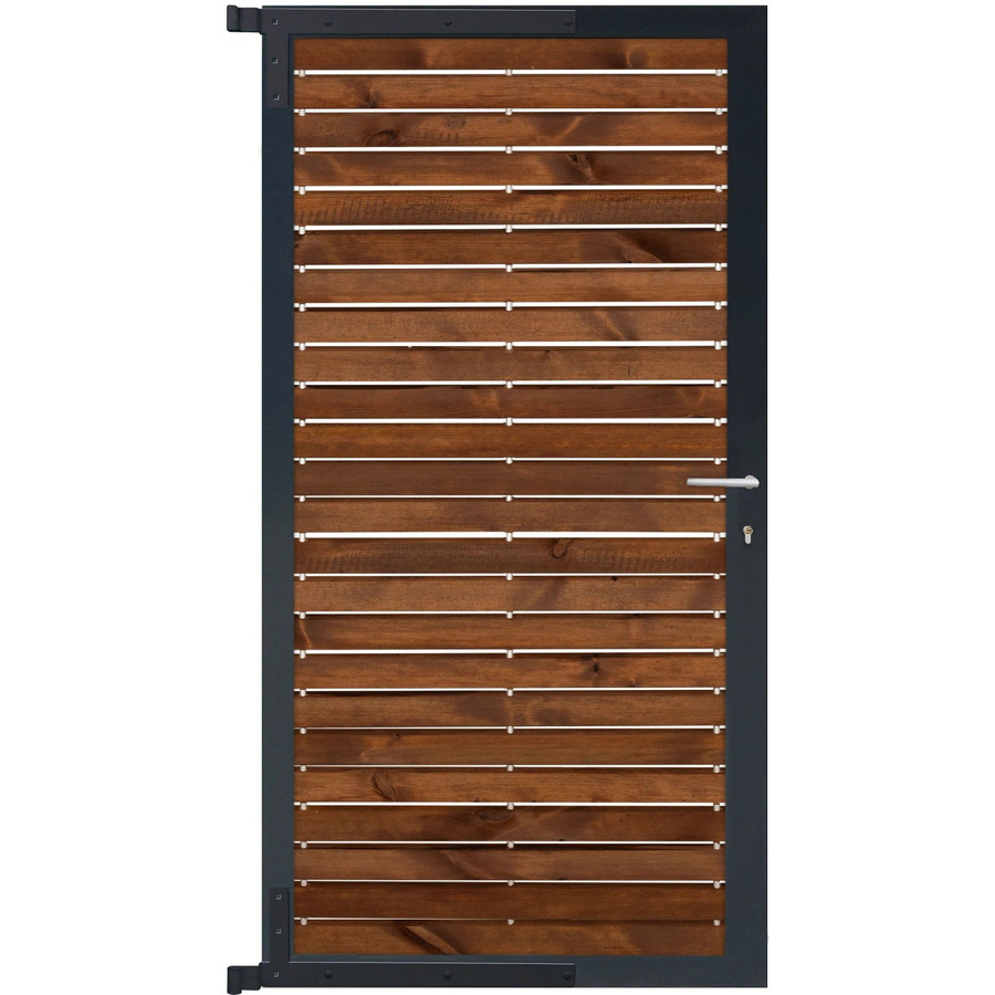 GartenLand Steckzauntor Craftwood aus Kiefer und Aluminium in Braun und Anthrazit, B: 90 cm, H: 175 cm - Bild 2