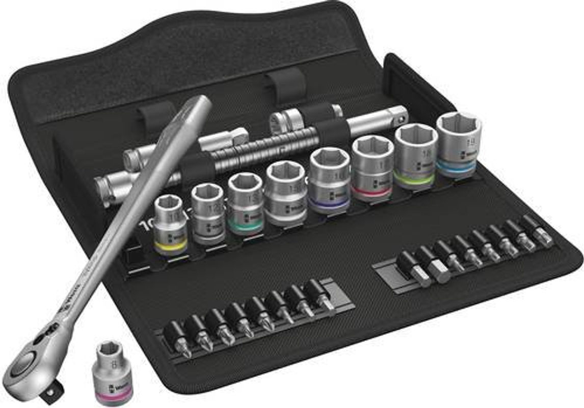 Wera Zyklop Metal 8100 SB 8 Steckschlüsselsatz, 29-teilig, 3/8 Zoll, metrisch, schwarz-silber - Bild 2